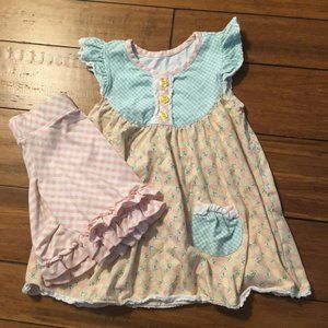 Shrimp and Grits Kids Flutter Tunic and Shorts Set